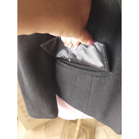 Pamela Dennis Private Client Women's Black Jacket Faux Fur Collar Fitted Sz 12 - Picture 8 of 13